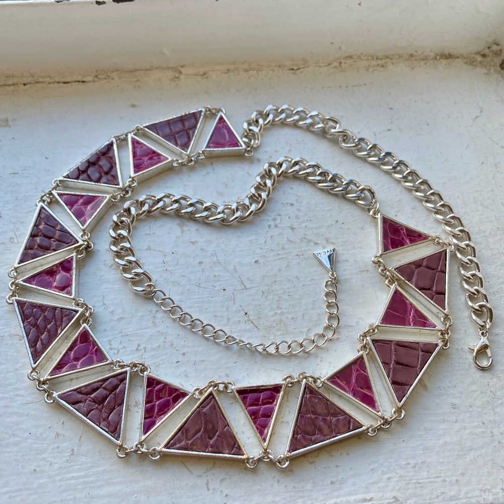 3D Printed Art Deco Necklace w/American Alligator